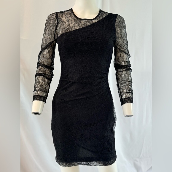 BCBGeneration Women's Shirred Body-con long sleeve Dress, Black, 0 NWT - Picture 5 of 12